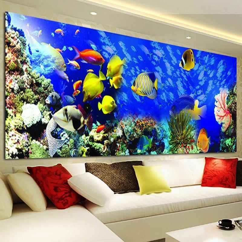 Akvarium 40x100cm Diamantmålning | Eget foto diamantmålnings | Diamond painting | Fyndiq | Sverige