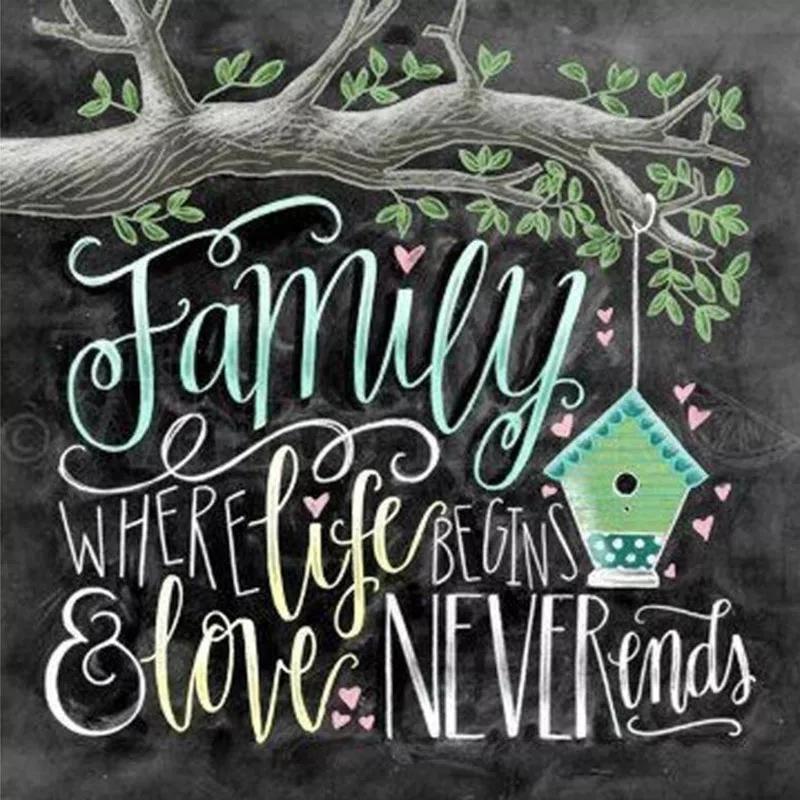 Family where life begins & love never ends Diamantmålning | Eget foto diamantmålnings | Diamond painting | Fyndiq | Sverige