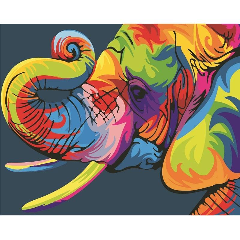 Färgglad elefant - Måla efter nummer Diamantmålning | Eget foto diamantmålnings | Diamond painting | Fyndiq | Sverige