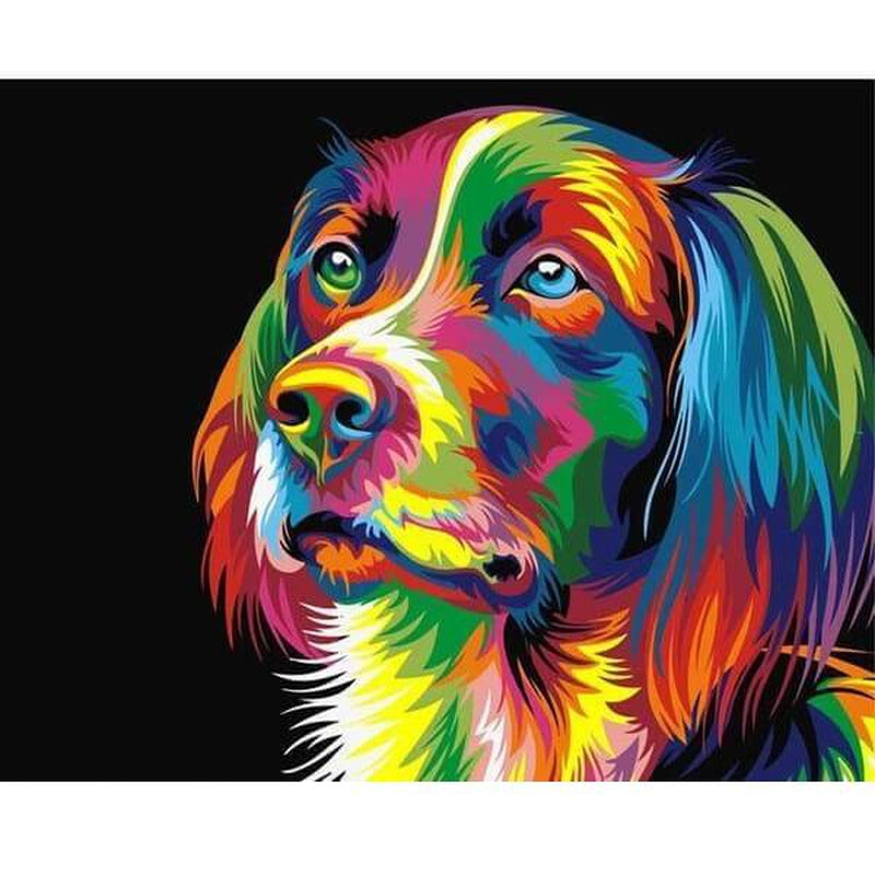 Färgglad hund - Måla efter nummer Diamantmålning | Eget foto diamantmålnings | Diamond painting | Fyndiq | Sverige