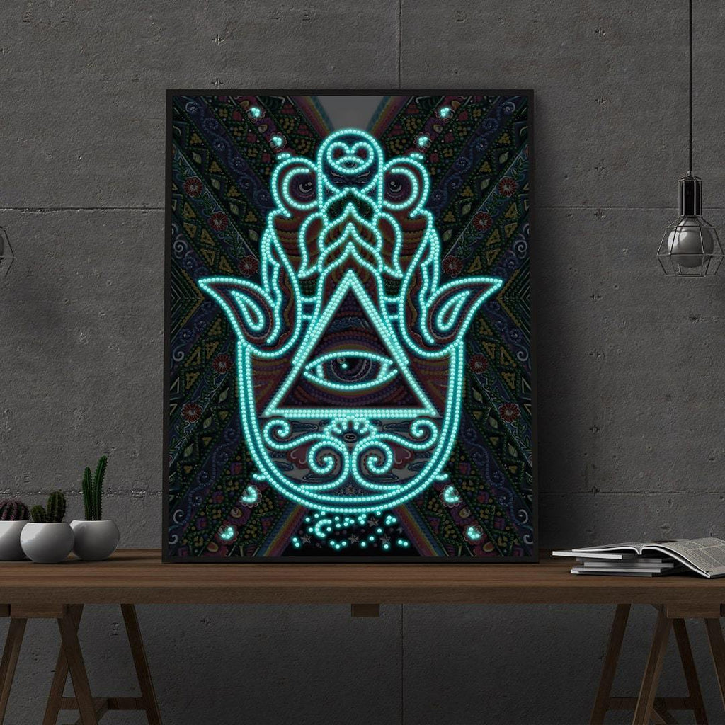 Fatimas hand | Självlysande 30x40cm Diamantmålning | Eget foto diamantmålnings | Diamond painting | Fyndiq | Sverige
