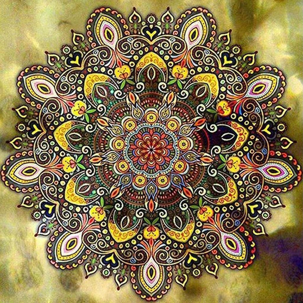 Gele Mandala Diamantmålning | Eget foto diamantmålnings | Diamond painting | Fyndiq | Sverige
