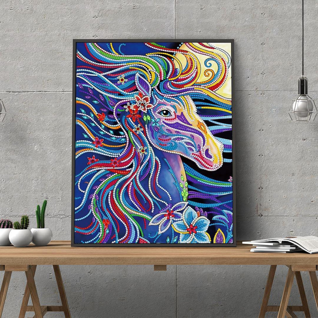 Häst 2 | Självlysande 30x40cm Diamantmålning | Eget foto diamantmålnings | Diamond painting | Fyndiq | Sverige