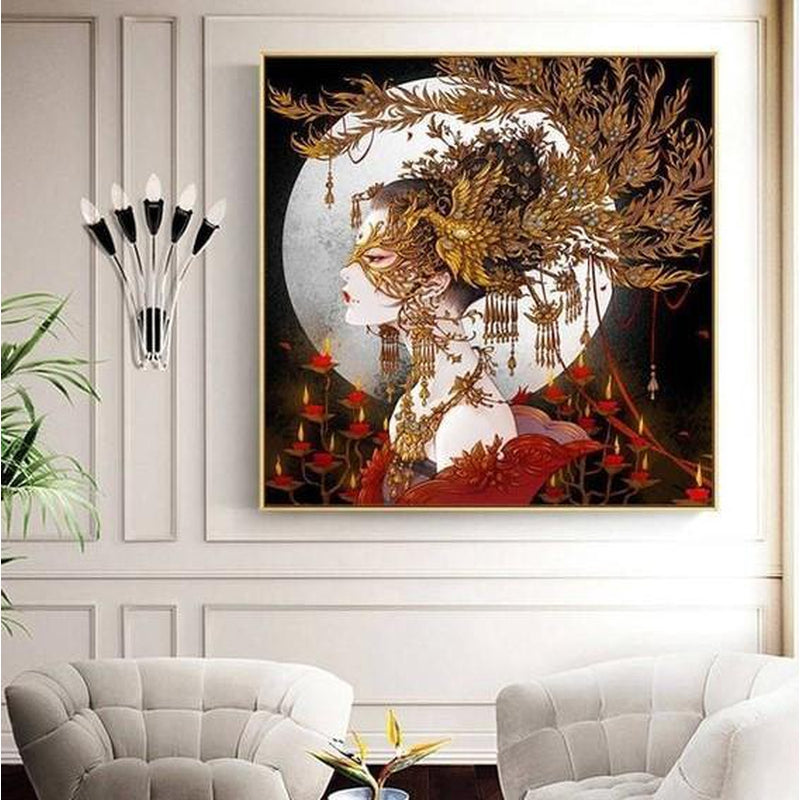 Japansk skönhet från 50x50cm Diamantmålning | Eget foto diamantmålnings | Diamond painting | Fyndiq | Sverige