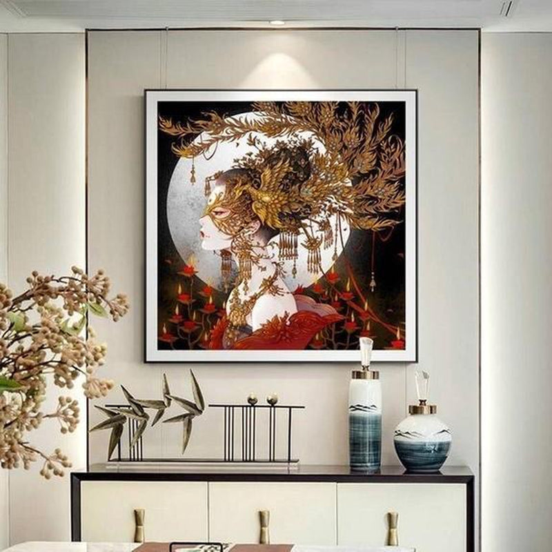 Japansk skönhet från 50x50cm Diamantmålning | Eget foto diamantmålnings | Diamond painting | Fyndiq | Sverige