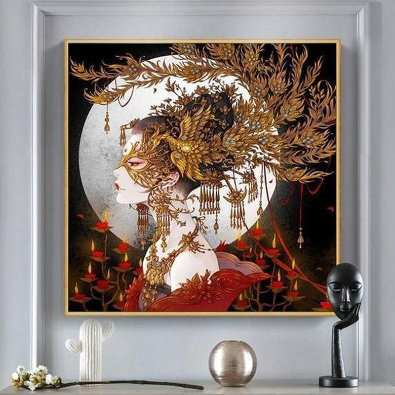 Japansk skönhet från 50x50cm Diamantmålning | Eget foto diamantmålnings | Diamond painting | Fyndiq | Sverige