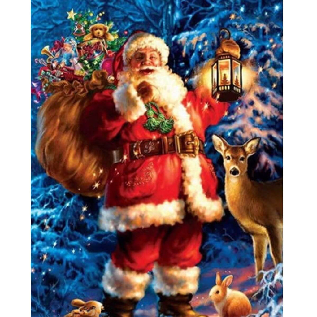 Jultomte med julklappssäck Diamantmålning | Eget foto diamantmålnings | Diamond painting | Fyndiq | Sverige