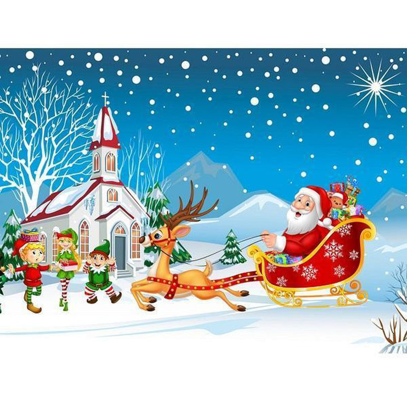Jultomte på släde Diamantmålning | Eget foto diamantmålnings | Diamond painting | Fyndiq | Sverige