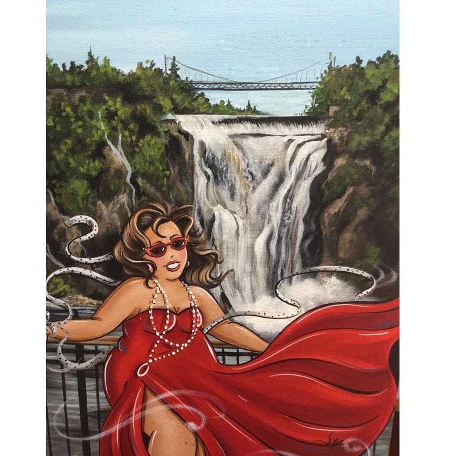 Knubbiga damer | Vid vattenfallet Diamantmålning | Eget foto diamantmålnings | Diamond painting | Fyndiq | Sverige