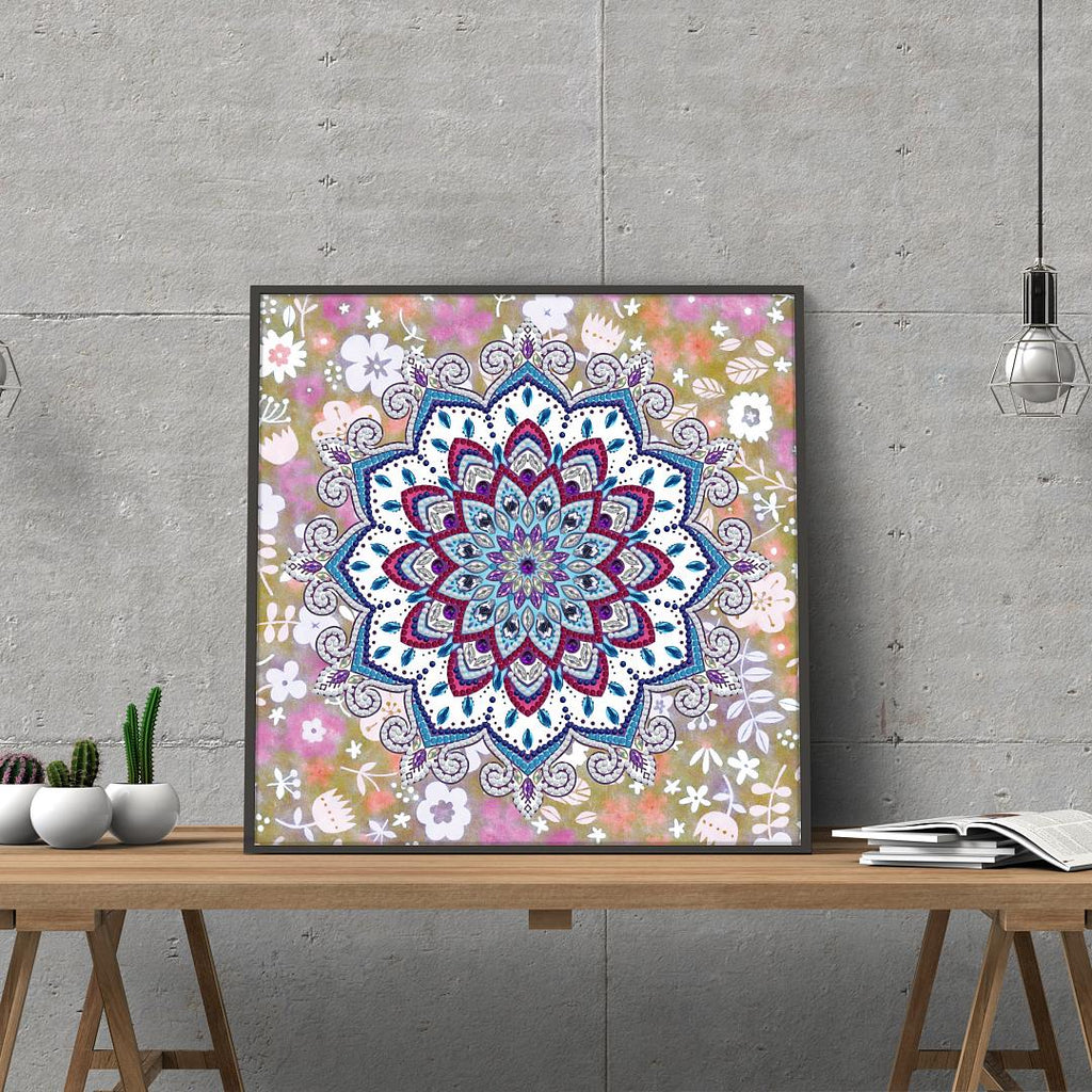 Mandala 2 | Självlysande 30x30cm Diamantmålning | Eget foto diamantmålnings | Diamond painting | Fyndiq | Sverige