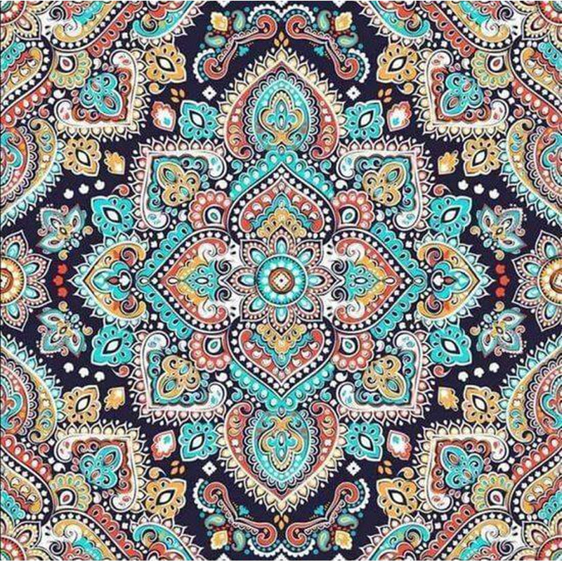 Mandala blå/orange Diamantmålning | Eget foto diamantmålnings | Diamond painting | Fyndiq | Sverige