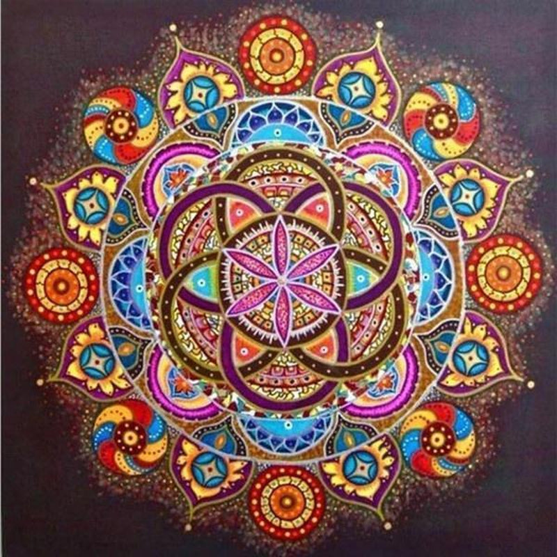 Mandala Röd och Lila Diamantmålning | Eget foto diamantmålnings | Diamond painting | Fyndiq | Sverige