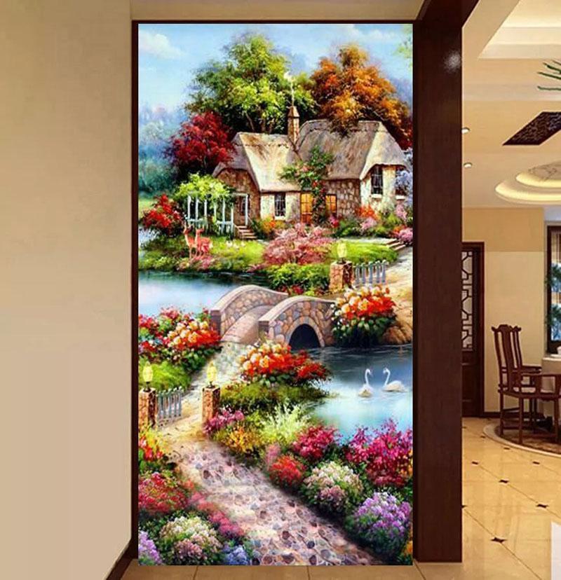 Mysigt hus från 50x100cm Diamantmålning | Eget foto diamantmålnings | Diamond painting | Fyndiq | Sverige