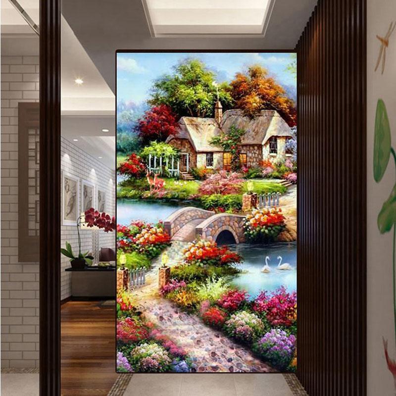 Mysigt hus från 50x100cm Diamantmålning | Eget foto diamantmålnings | Diamond painting | Fyndiq | Sverige