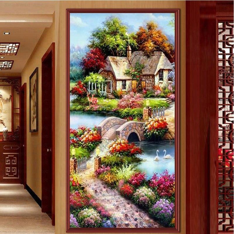 Mysigt hus från 50x100cm Diamantmålning | Eget foto diamantmålnings | Diamond painting | Fyndiq | Sverige