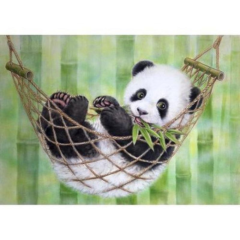 Panda i hängmatta Diamantmålning | Eget foto diamantmålnings | Diamond painting | Fyndiq | Sverige