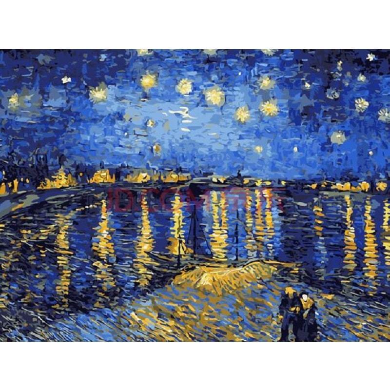 Stjärnklar natt - Måla efter nummer Diamantmålning | Eget foto diamantmålnings | Diamond painting | Fyndiq | Sverige