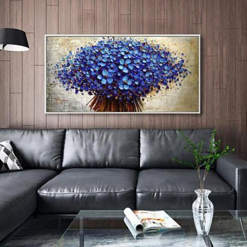 Vas med blå blommor från 50x100cm Diamantmålning | Eget foto diamantmålnings | Diamond painting | Fyndiq | Sverige