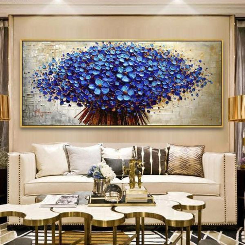 Vas med blå blommor från 50x100cm Diamantmålning | Eget foto diamantmålnings | Diamond painting | Fyndiq | Sverige