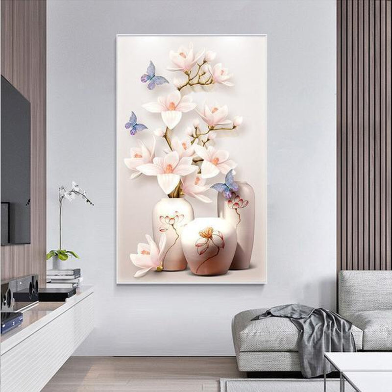 Vas med lotus från 50x80cm Diamantmålning | Eget foto diamantmålnings | Diamond painting | Fyndiq | Sverige