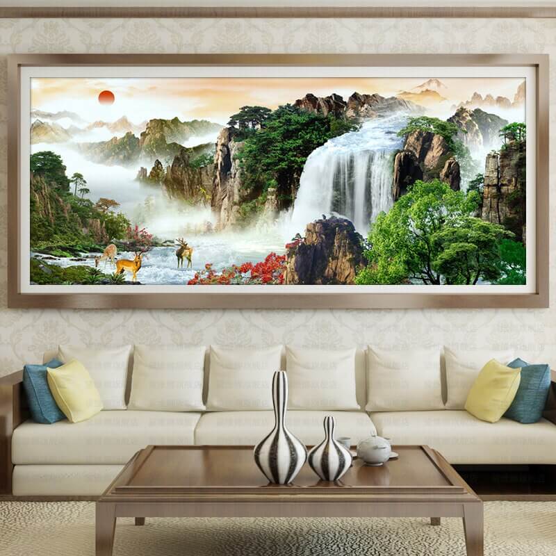 Vattenfall från 40x100cm Diamantmålning | Eget foto diamantmålnings | Diamond painting | Fyndiq | Sverige