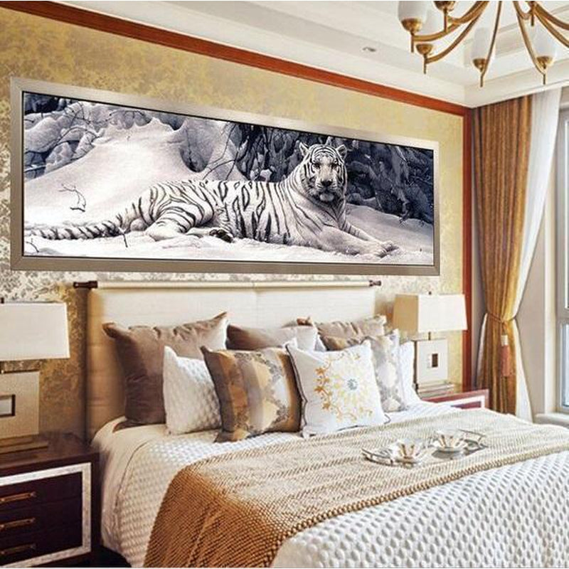 Vit tiger 40x120cm Diamantmålning | Eget foto diamantmålnings | Diamond painting | Fyndiq | Sverige
